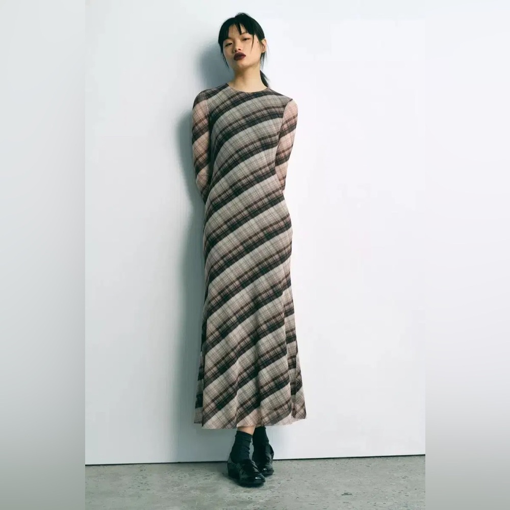 Check Tulle Dress